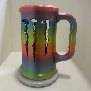 Colorful 3-D printed Monster Energy Mug. Fits your cans.